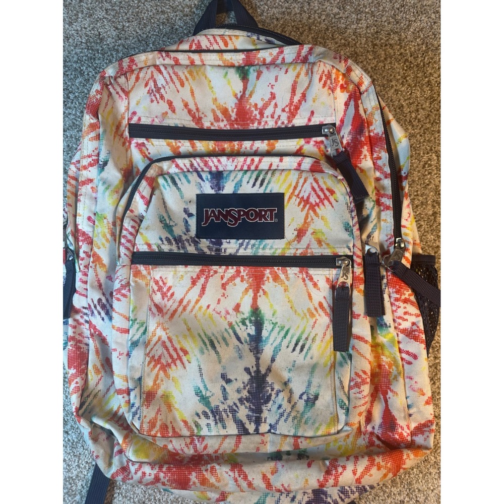 JanSport Big Student Backpack Rainbow Tie Dye Chevron JS00TDN7 Multi Color